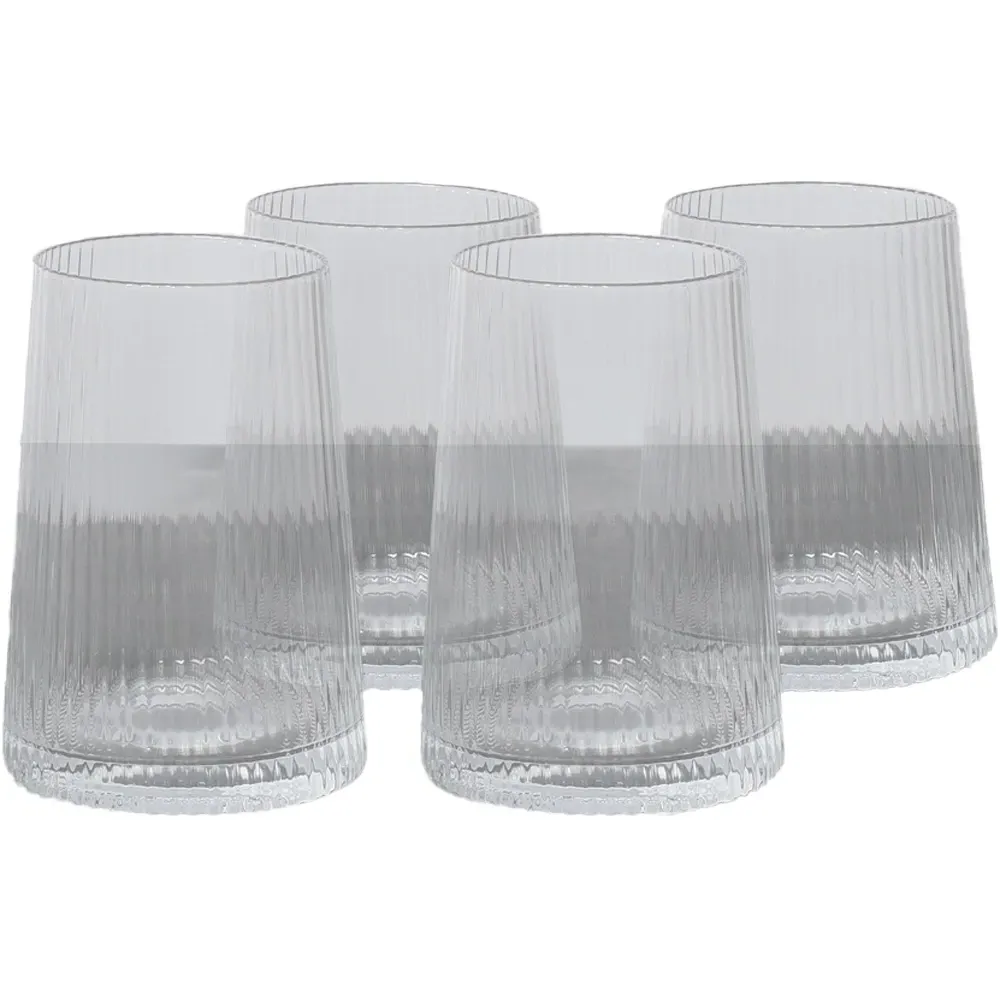 Enya Ribbed Tumblers 4 Pack - Clear image