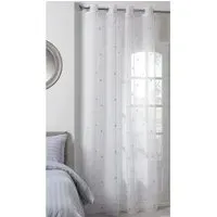 Estella Embroidered Star Voile Panel - Grey