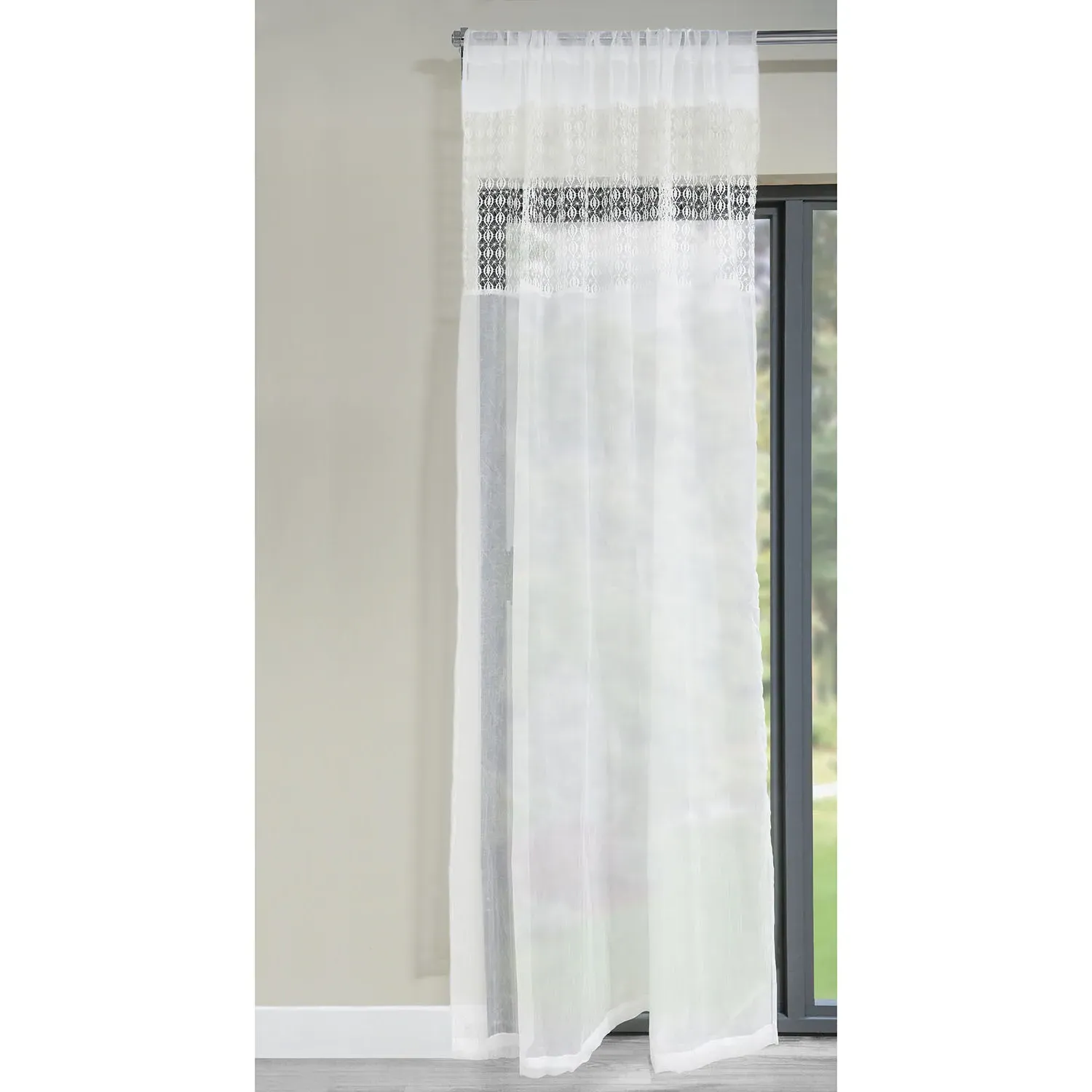 Esther Lace Voile Curtain - White