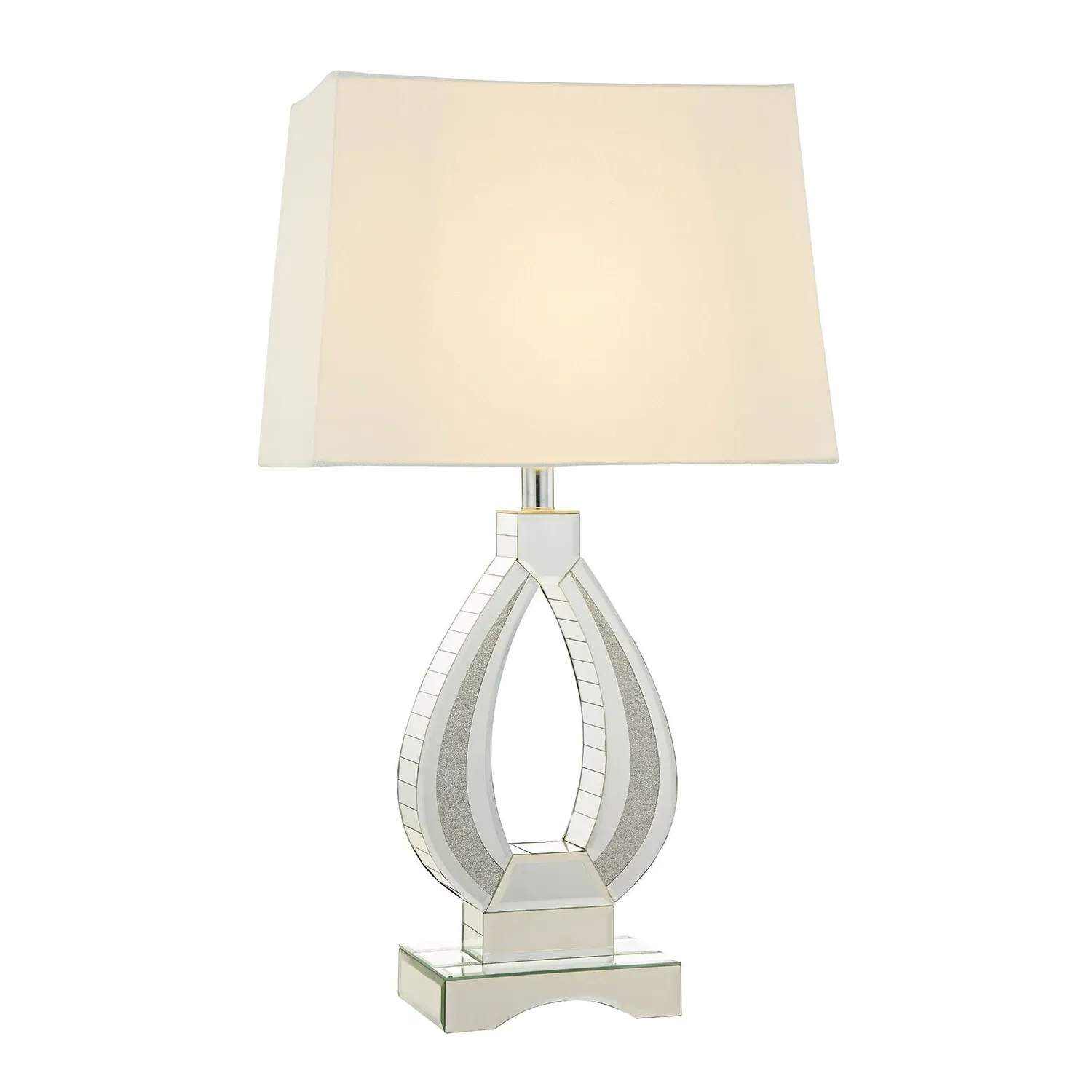 Eternity Oval Crystal Encased Table Lamp - White