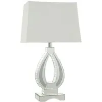 Eternity Oval Crystal Encased Table Lamp - White