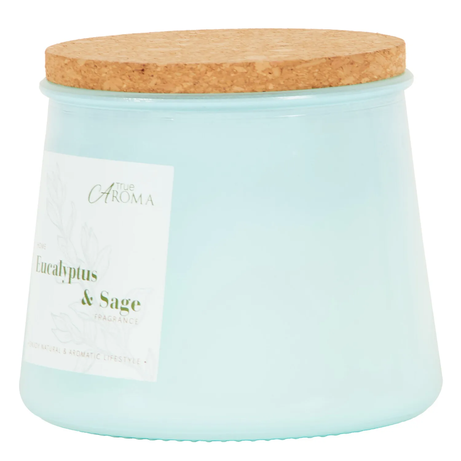 Eucalyptus and Sage Cork Candle - Blue