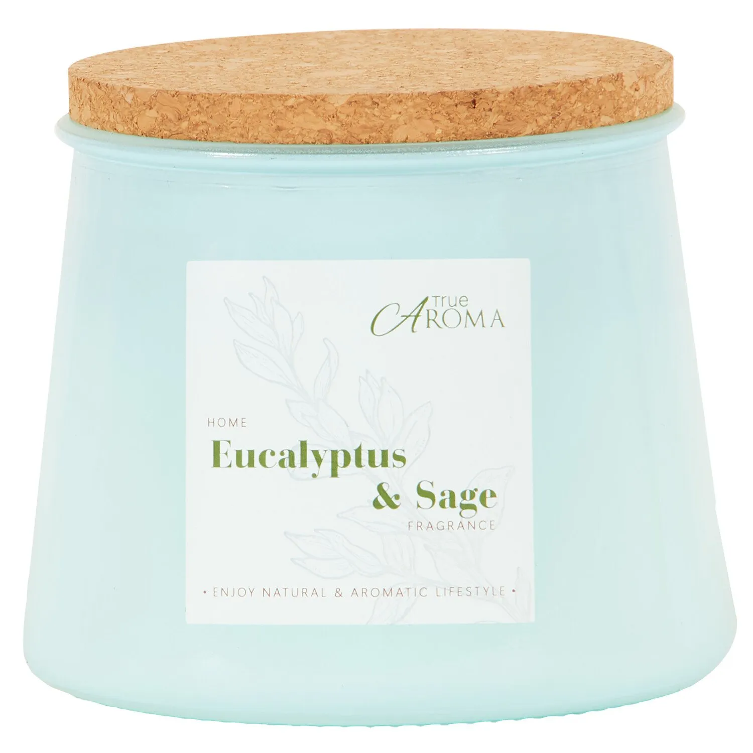 Eucalyptus and Sage Cork Candle - Blue