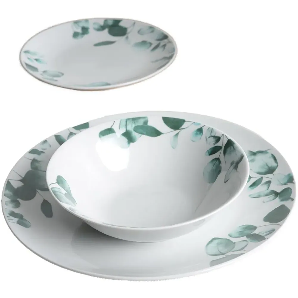 Eucalyptus White 12 Piece Dinner Set