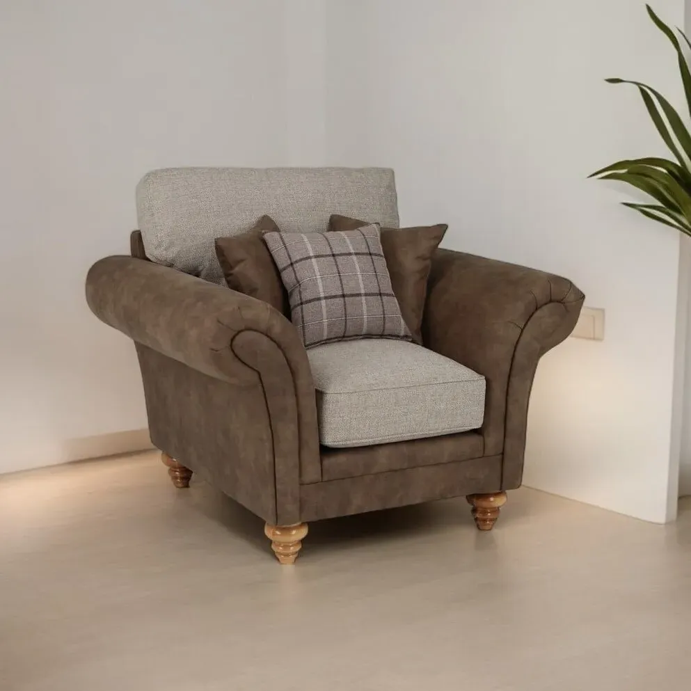 Eve Accent Armchair - Brown