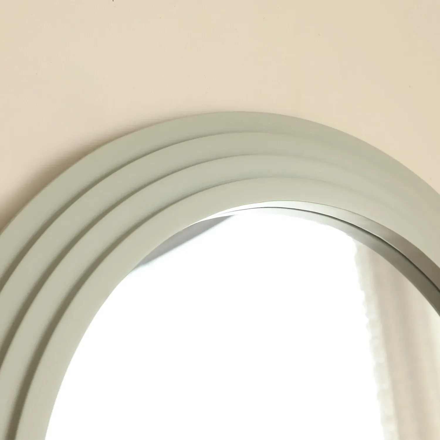 Evie Ridged Arch Lean Mirror - Sage