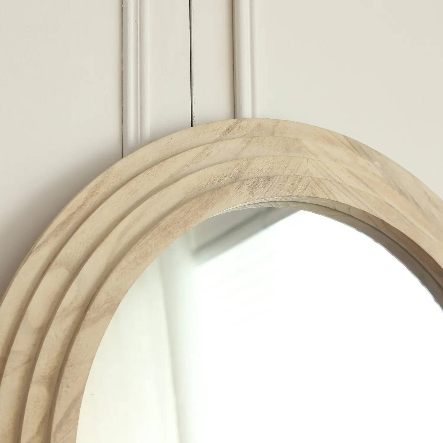 Evie Ridged Arch Lean Mirror - Washed Wood