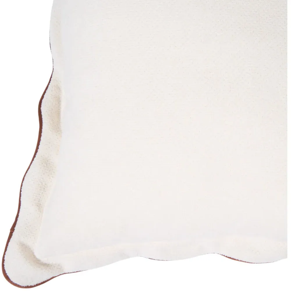 Evie Scalloped Edge Cushion - White