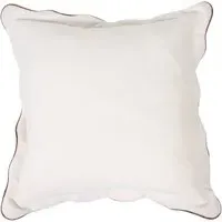 Evie Scalloped Edge Cushion - White