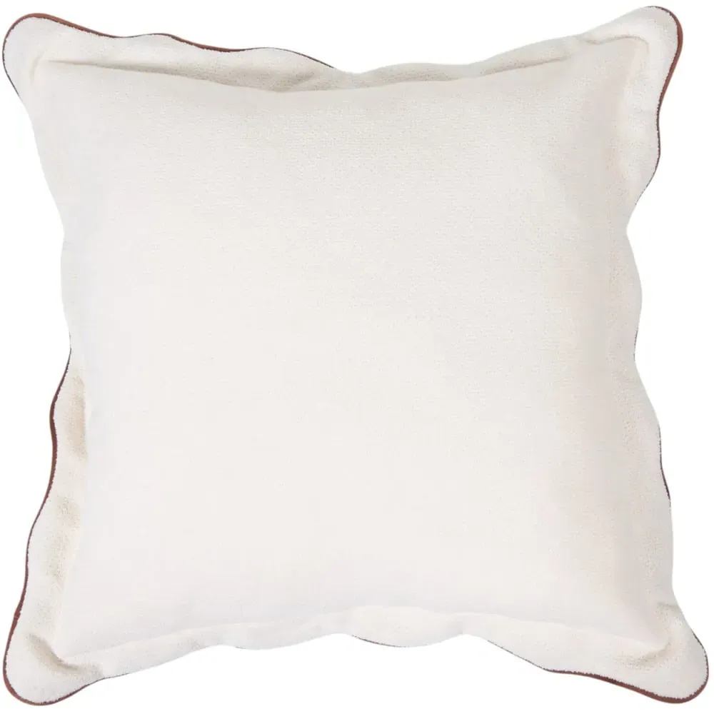 Evie Scalloped Edge Cushion - White