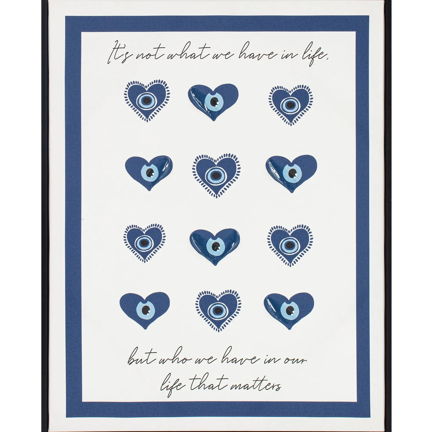 Evil Eye Life Motto Framed Art - Multicolour