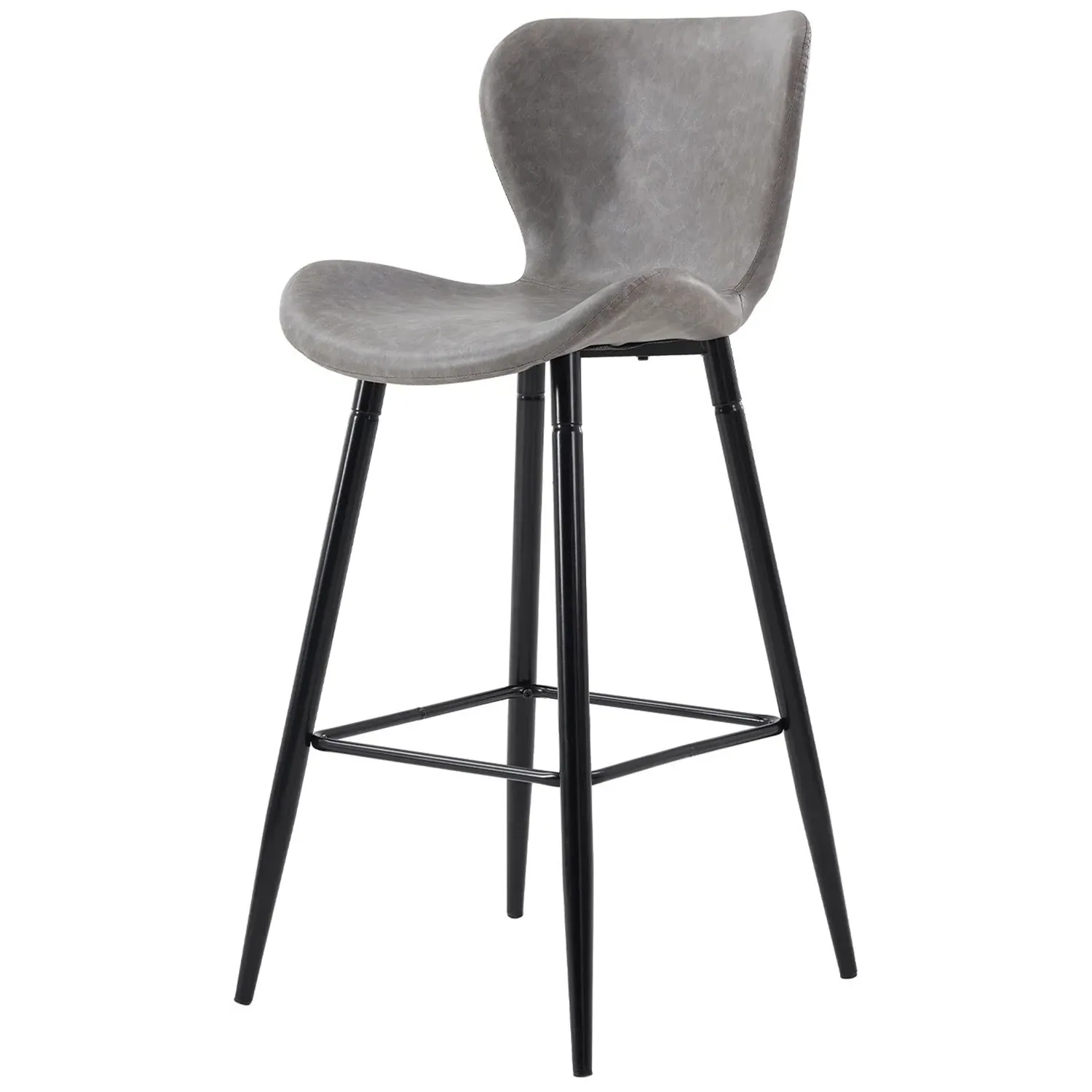 Ezra Bar Stool Set of 2 - Grey, Black