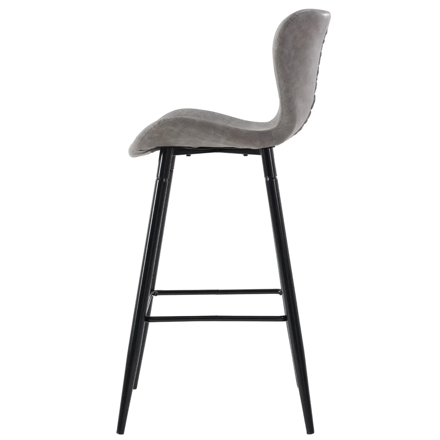 Ezra Bar Stool Set of 2 - Grey, Black