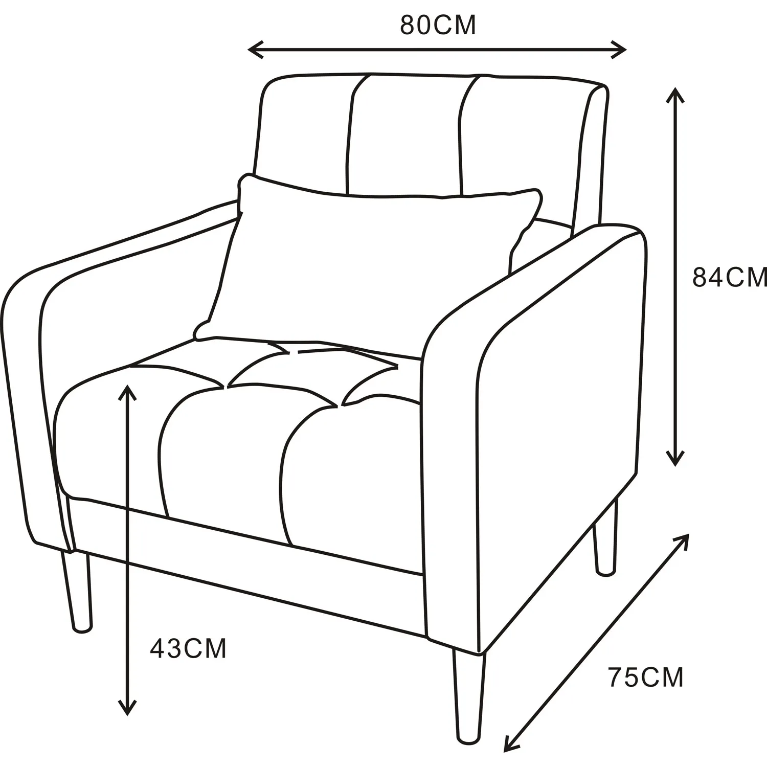 Fabric Armchair - Amber