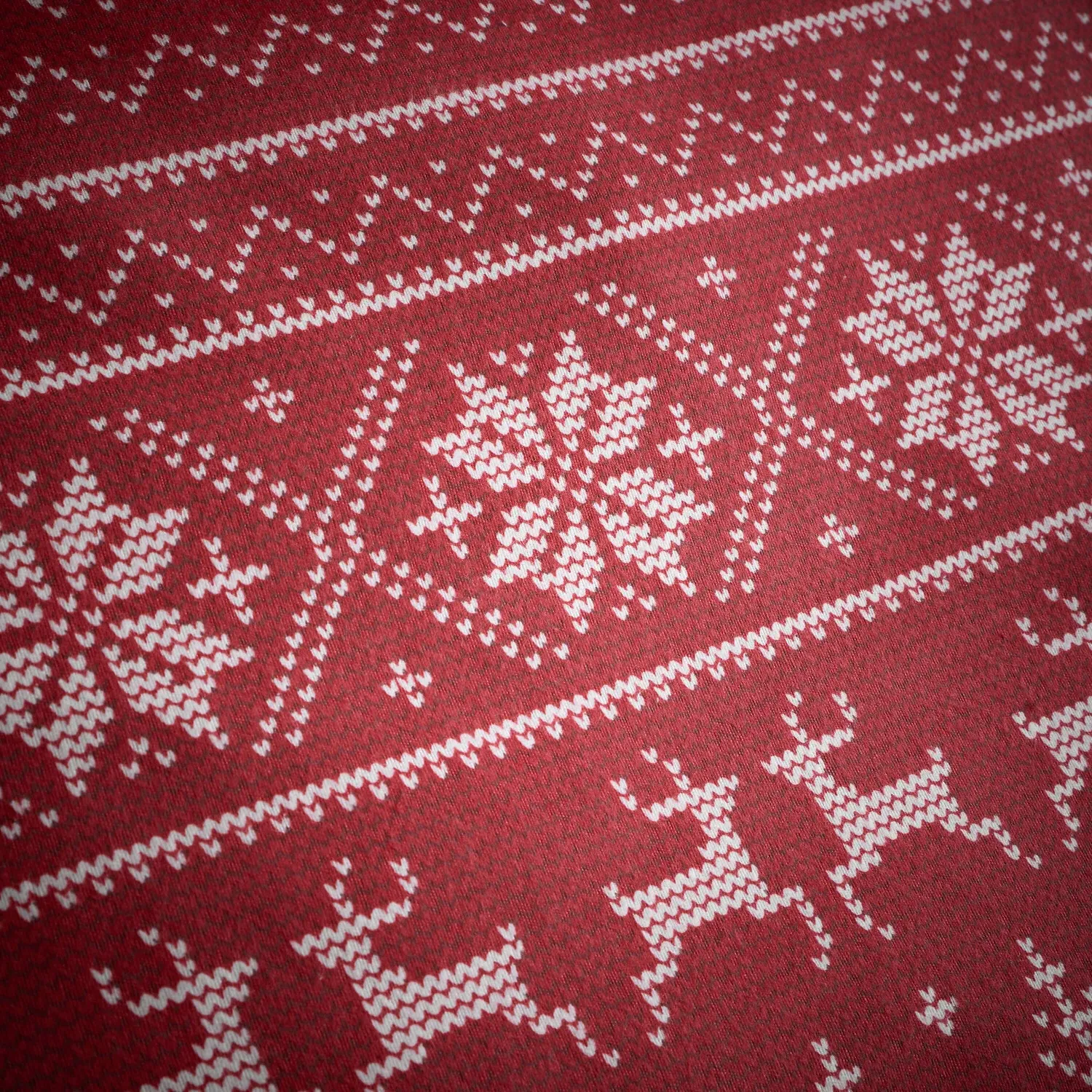 Fairisle Single Duvet Set - Red, Cotton