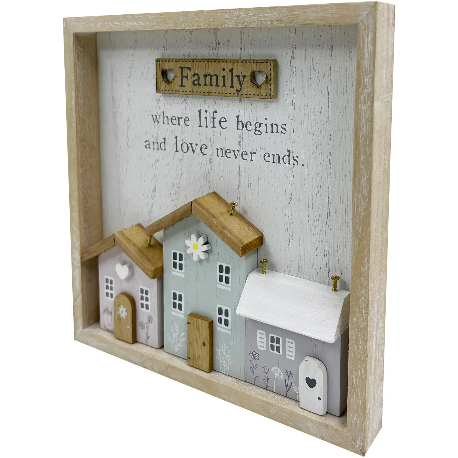 Family Sentiment House Wall Sign - White
