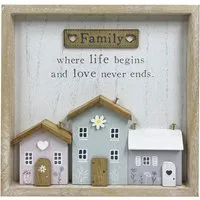 Family Sentiment House Wall Sign - White