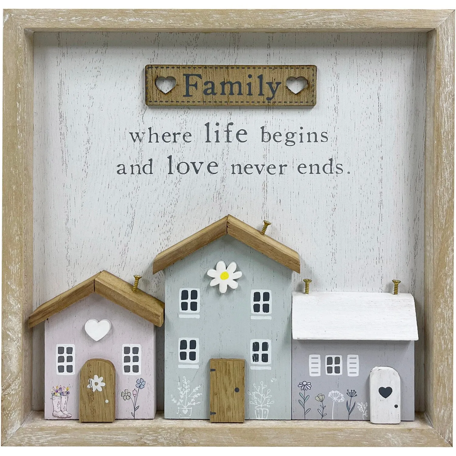 Family Sentiment House Wall Sign - White