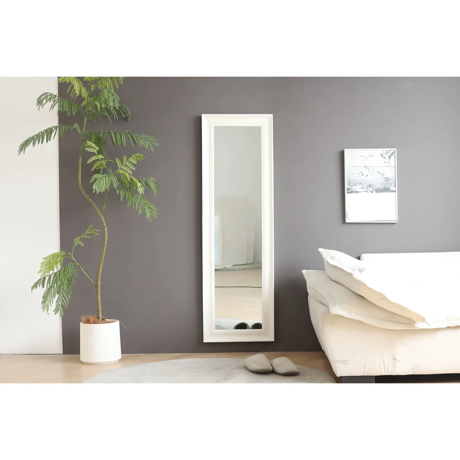 Faringdon 131cm Framed Mirror - White