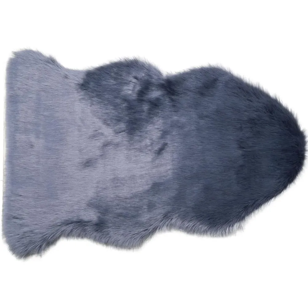 Faux Fox Fur Rug 90x60cm - Arctic Grey image