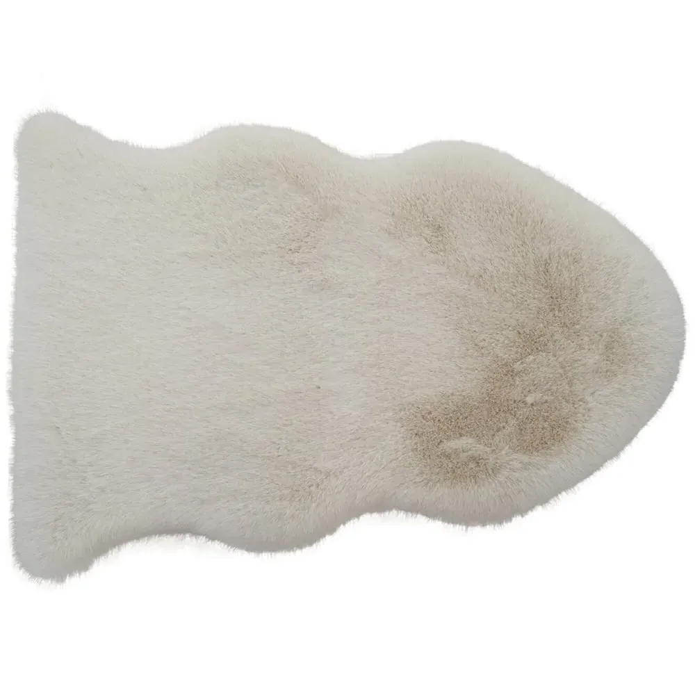 Faux Fox Fur Rug - Cloud image