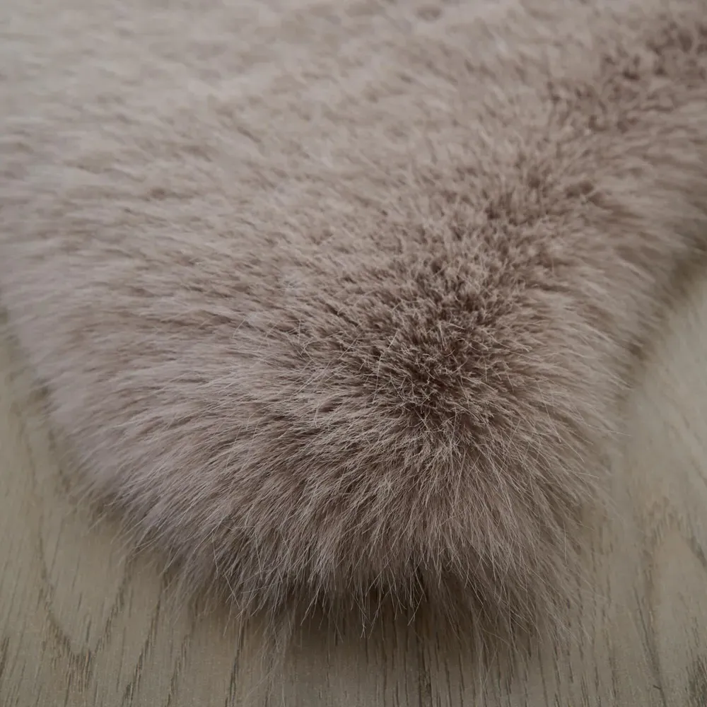 Faux Fox Fur Rug - Pebble