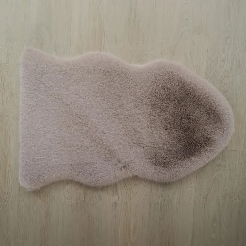 Faux Fox Fur Rug - Pebble