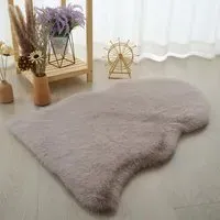 Faux Fox Fur Rug - Pebble