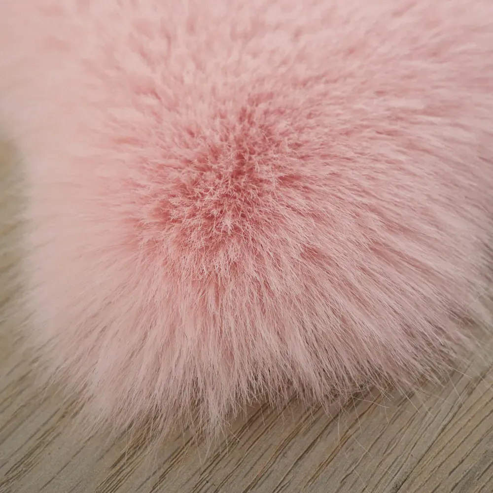 Faux Fox Fur Rug - Pink