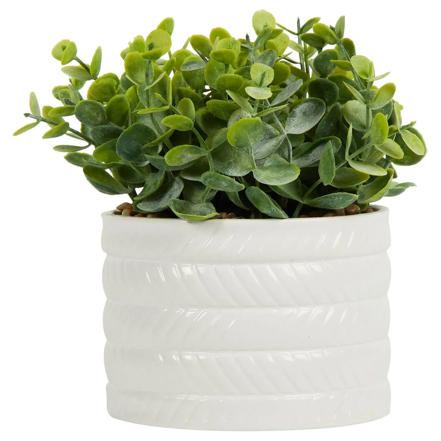 Faux Grass in Pot - White, Sage image