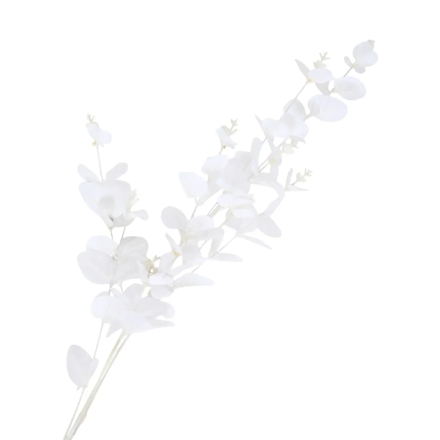 Faux Silk Eucalyptus Stem - White