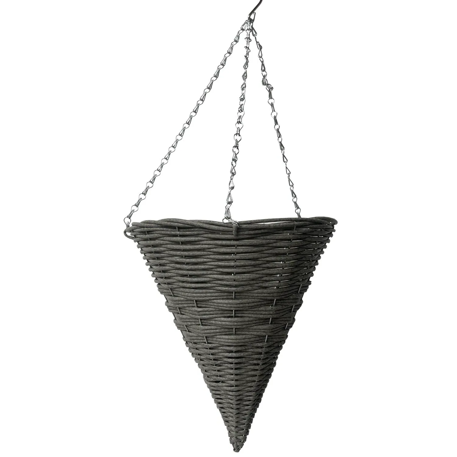 Faux Wicker Hanging Cone - White