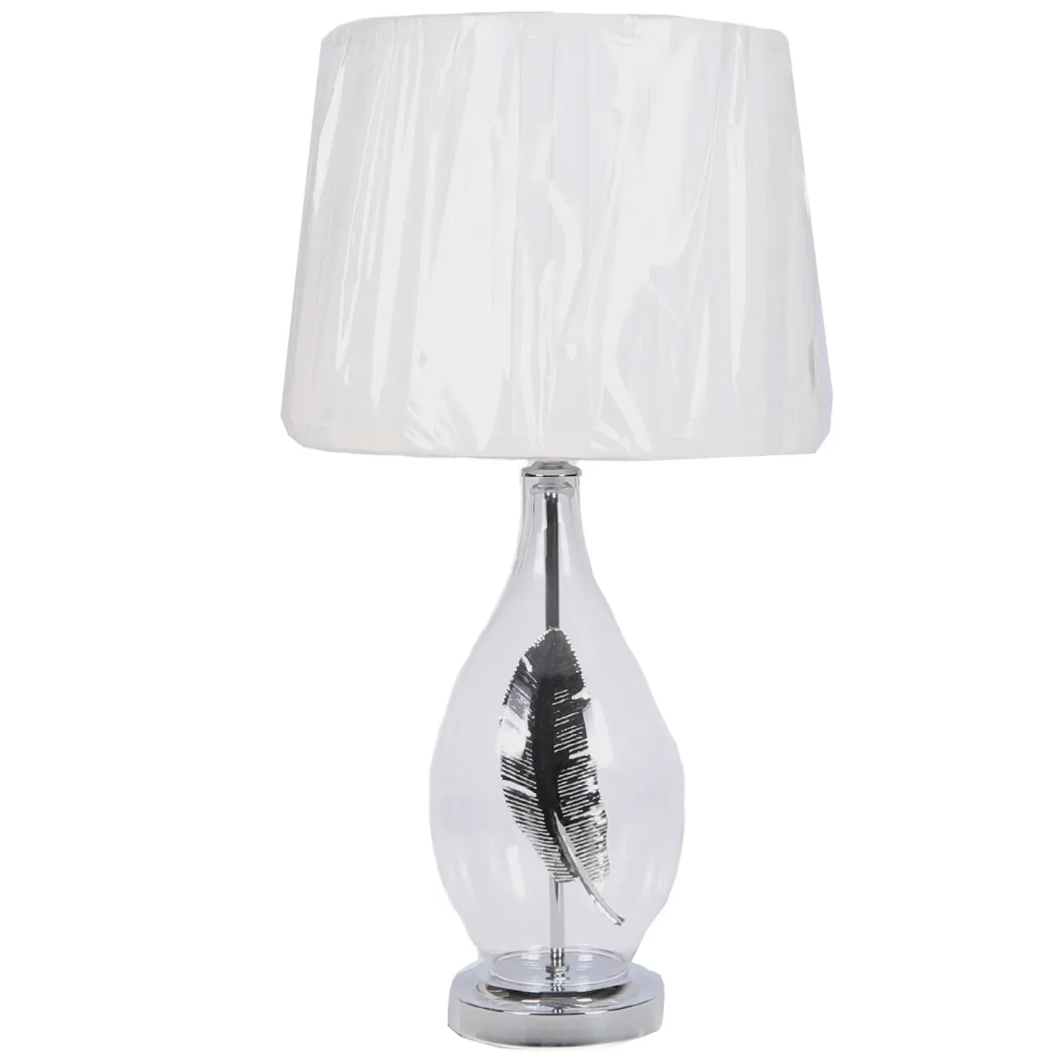 Feather Encased Table Lamp - Black image