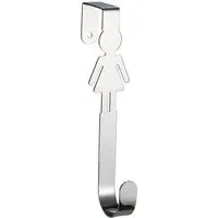Female Silhouette Over Door Towel Hook - Chrome