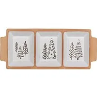 Festive Forest Stone Serving Tray - White