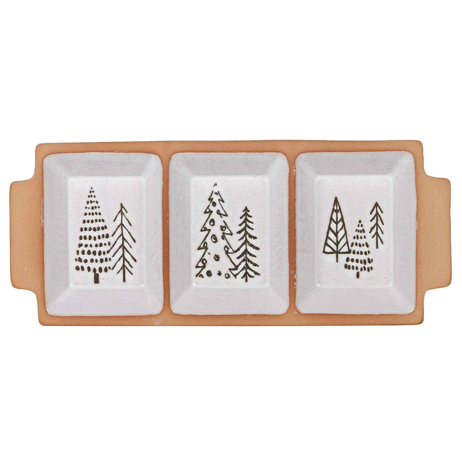 Festive Forest Stone Serving Tray - White