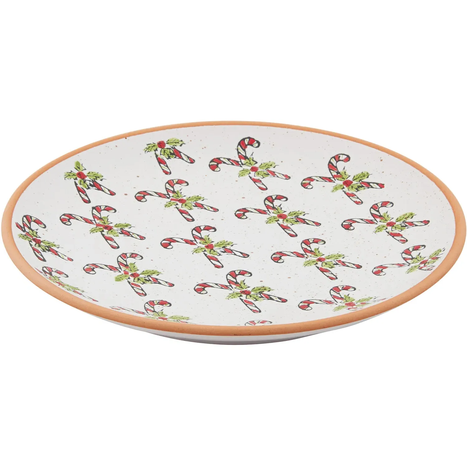 Festive Stone Candy Cane Plate - White