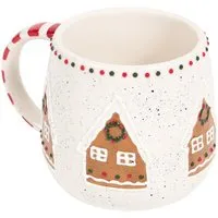 Festive Stone Gingerbread Mug - Neutral