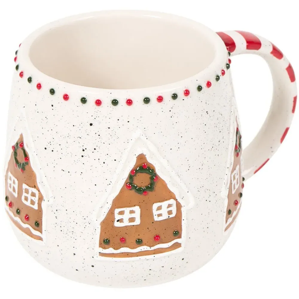 Festive Stone Gingerbread Mug - Neutral