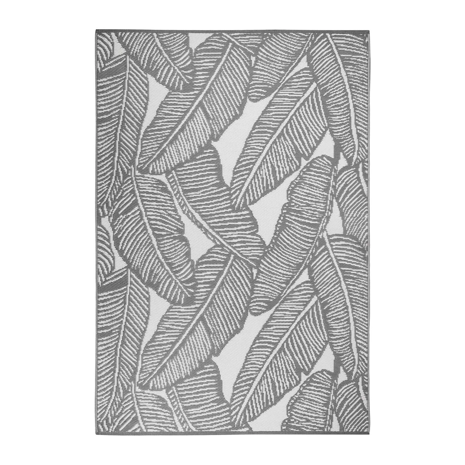 Fine Leaf Outdoor Rug - Charcoal