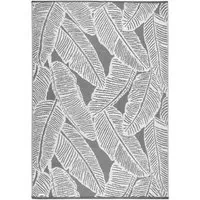 Fine Leaf Outdoor Rug - Charcoal
