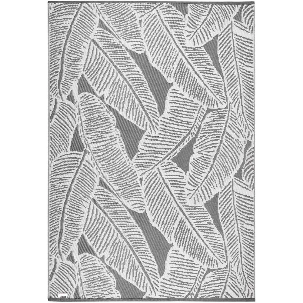 Fine Leaf Outdoor Rug - Charcoal image
