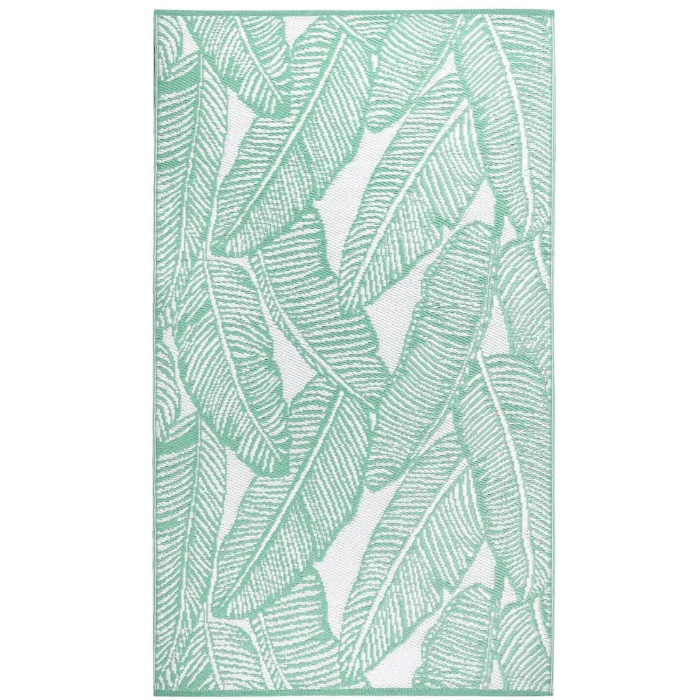 Fine Leaf Outdoor Rug - Green