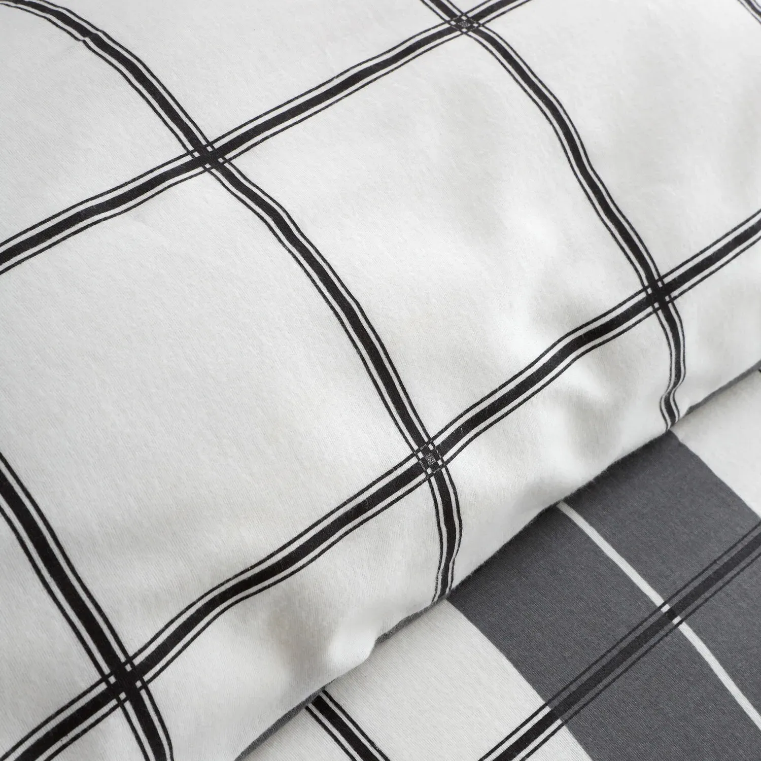 Finlay Check King Size Duvet Set - Charcoal