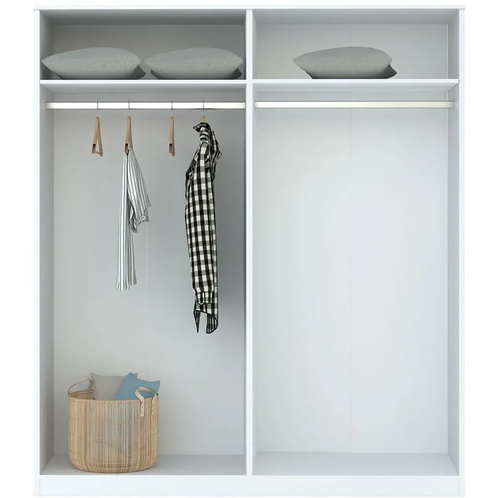 Finley 4 Door Mirrored Wardrobe - White