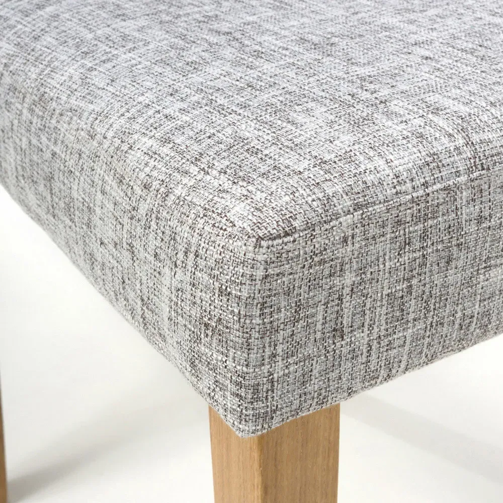 Finley Set of 2 Dining Chairs - Grey, Linen Effect