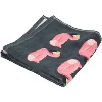 Flamingo Rubber Ring Hand Towel - Dark Grey, Cotton