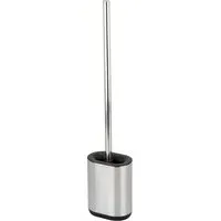 Flat Toilet Brush Holder with Brush - Silver