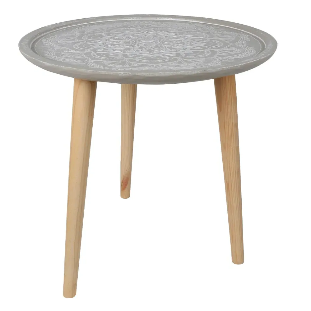 Flat Top Side Table - Grey, Wood
