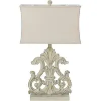 Fleur De Lis Table Lamp - Grey